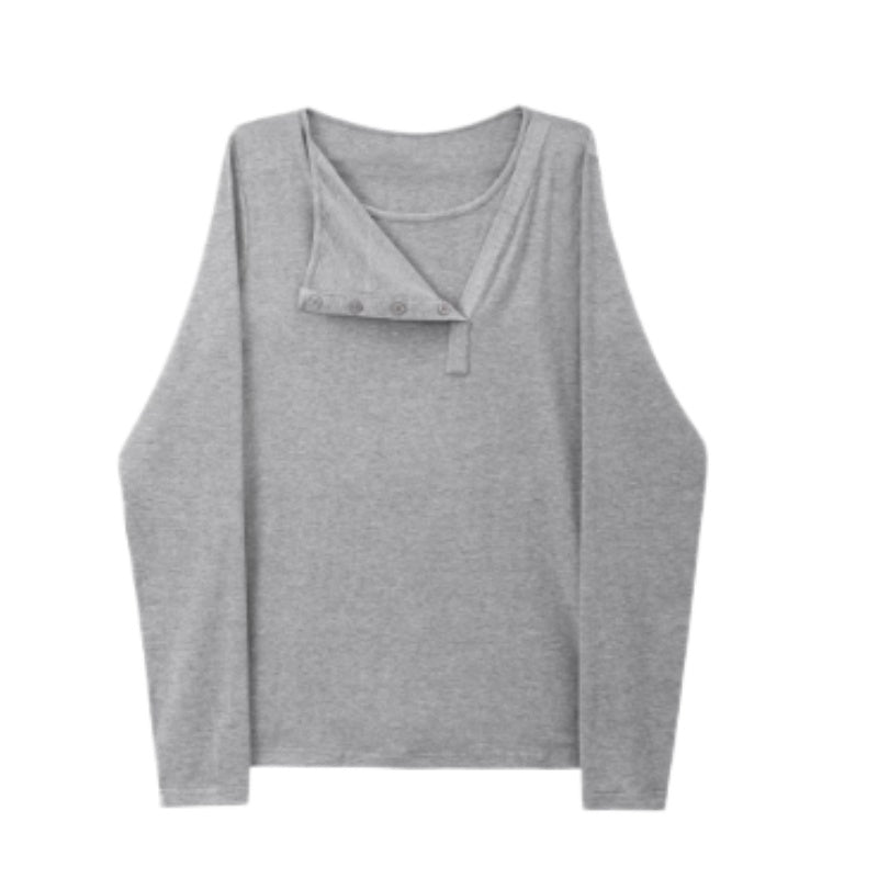 Grey Casual Graphic Long Sleeve